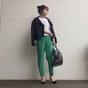 Ｇreen pants coordinate