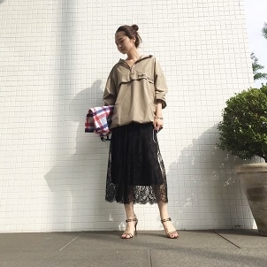 Anorak × Lace Skirt Coordinate