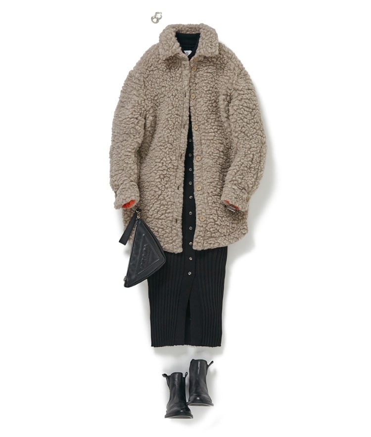 【ANINE BING 】リブカーデOP×【T_COAT】ボアシャツコート