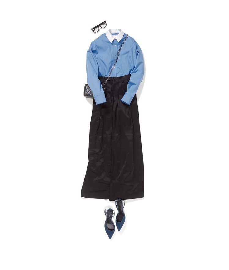 【THOMAS MASON】クレリックボクシーシャツ×OYSTER/3 Tuck wide pants