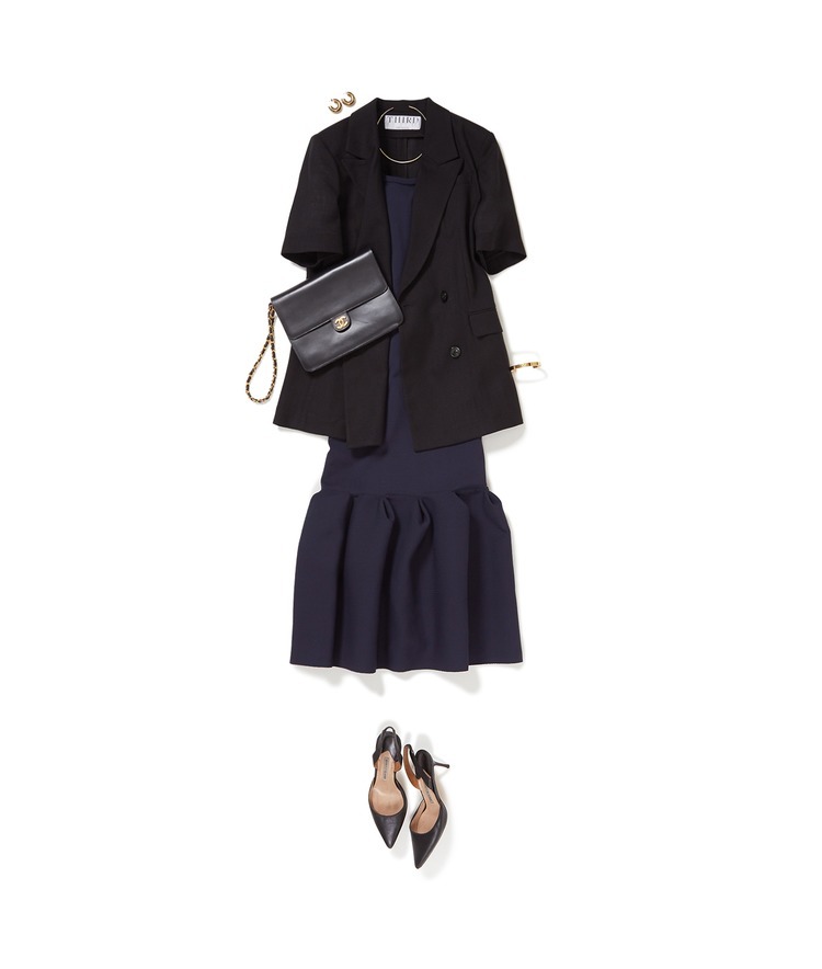 #17 DRESS/ドレス×スラブショートスリーブジャケット