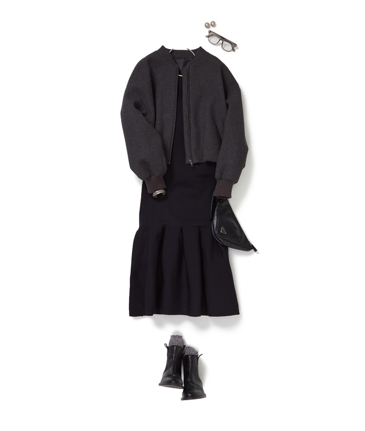 #17 DRESS/ドレス×Wフェイスウールボクシーブルゾン×ラメイージーソックス