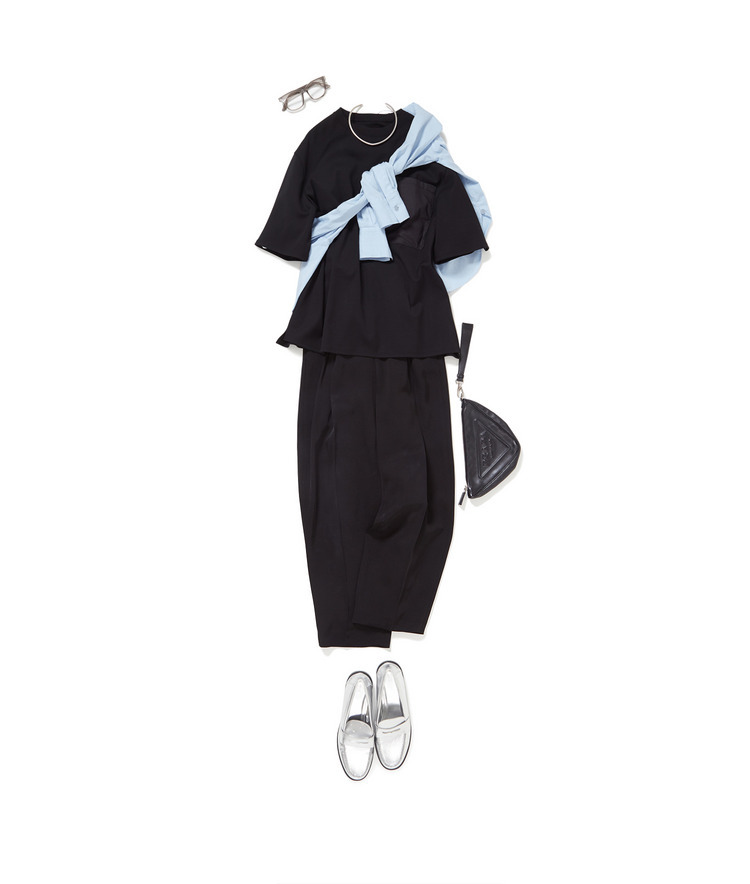 ボクシーロゴポケットTシャツ&times;ツイルタックパンツ&times;後染め２WAYシャツ