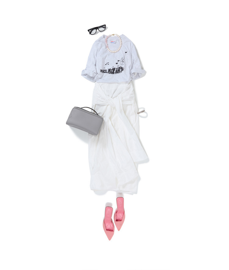 USEDTシャツ×【コラボ】撥水ボウスカート×【Margaret SMITH】別注ネックレス(店舗限定)