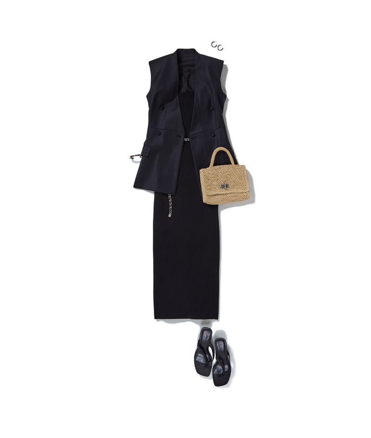 #27 GILET/ジレ×ORR/アコーディオンニットドレス×ORR/ロックチェーンベルト