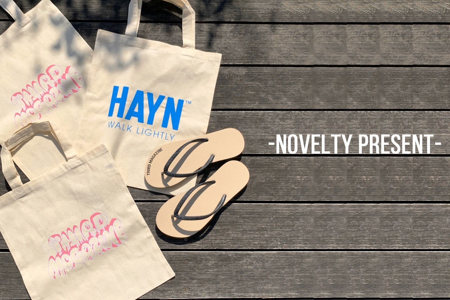 HAYN×THIRD MAGAZINE 別注ビーチサンダル NOVELTY PRESENT